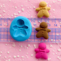 Gingerbread Man Mold 24mm Silicone Mold Flexible Mold Kawaii Kitsch Jewelry Charms Mold Cell Phone Deco Mold Sweets Cabochon Clay Mold MD702