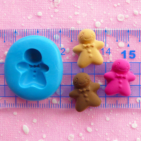 Gingerbread Man Mold 16mm Silicone Mold Flexible Mold Kawaii Kitsch Jewelry Charms Mold Cell Phone Deco Sweets Cabochon Mold Clay Mold MD260