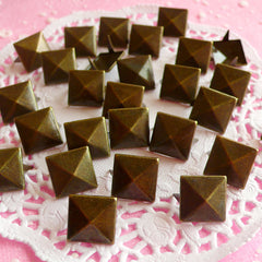 CLEARANCE Rivet / COPPER BRONZE Metal Pyramid Rivet Studs Square Rivet 12mm (around 50pcs) for Cell Phone Deco / Leather Craft / Jean Button, etc RT09