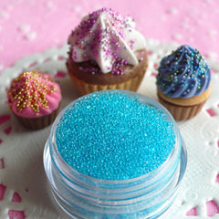 Micro Marbles Tiny Glass Beads Fake Sugar Toppings Mircobeads (Clear Light Blue / 7g) Dollhouse Sweets Miniature Cupcake Decoration SPK08