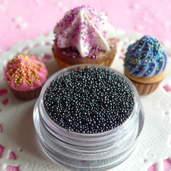 Microbeads Nail Art Manicure Caviar Beads Miniature Candy Sprinkles Fake Sugar Pearls Balls Dragees (Gray Grey / 7g) Dollhouse Sweets SPK19