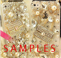 Rhinestone Metal Cabochon Handbag Cabochon Lady Purse Pouch Charm (Gold / 37mm x 31mm) Bling Bling Decoden Doll Fashion Accessory CAB012