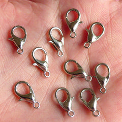 Bracelet Clasp / Lobster Clasps / Parrot Clasp (6mm x 12mm / 20 pcs / Silver) Zipper Pull Lanyard Trigger Hooks Necklace Clasps F036