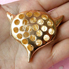 Bling Bling Decoden Cabochon / Rhinestone Fox Metal Cabochon (Gold / 50mm x 44mm) Animal Decor Sparkle Jewellery Sewing Supplies CAB105