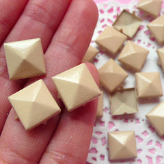 CLEARANCE Rivet / CREAM Metal Pyramid Rivet Studs / Square Rivet 12mm (around 50pcs) for Cell Phone Deco / Leather Craft / Jean Button, etc RT17