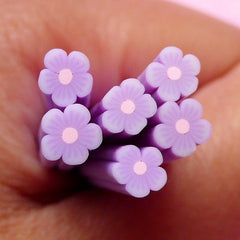 Light Purple Flower Polymer Clay Cane Fimo Cane Fake Miniature Sweet Decoration Nail Art Nail Deco Scrapbooking Earrings Making CFW067
