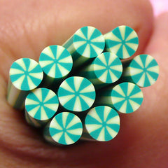 Green Peppermint Polymer Clay Cane Candy Fimo Cane Miniature Sweets Dollhouse Candy Kawaii Nail Art Nail Decoration Earrings Making CSW049