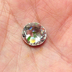 Swarovski Rhinestones (11mm) 2058 Swarovski Elements (Flat Back) 14 Faceted Cut Crystal (Clear) (1pc) iPhone Home Button Deco RH-SW008
