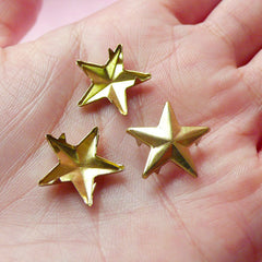 CLEARANCE Rivet / GOLD Metal STAR Rivet Studs 16mm (around 30pcs) for Leather Craft / Jean Button, etc  RT21