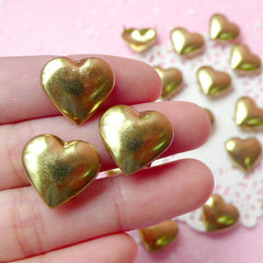 Rivet / GOLD Metal HEART Rivet Studs 17mm (around 30pcs) for Leather Craft / Jean Button, etc  RT25