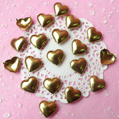 Rivet / GOLD Metal HEART Rivet Studs 17mm (around 30pcs) for Leather Craft / Jean Button, etc  RT25