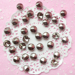 CLEARANCE Rivet / SILVER Metal ROUND Rivet Studs 9mm (around 30pcs) for Leather Craft / Jean Button, etc RT30