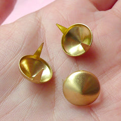Rivet / GOLD Metal ROUND Rivet Studs 12mm (around 30pcs) for Leather Craft / Jean Button, etc RT28