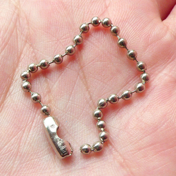 Ball Chain / Bead Chain / Key Chain with Connector (2.4mm x 12cm