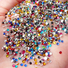 2mm Resin Round Faceted Rhinestones Mix (1000 pcs) Decoden Kawaii Cell Phone Deco Scrapbooking Nail Art Nail Decoration RHM020
