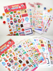 CLEARANCE Yummy Friends Deco Sticker Set Afrocat (12 Sheets) Scrapbooking Packaging Home Decor Gift Wrap Diary Deco S022