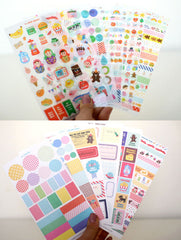 CLEARANCE Yummy Friends Deco Sticker Set Afrocat (12 Sheets) Scrapbooking Packaging Home Decor Gift Wrap Diary Deco S022