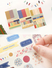 Petit Deco Sticker Ver.2 (6 Sheets) Floral Polka Dot Checker Garden Pattern Kawaii Deco Sticker Scrapbooking Gift Wrap Diary Deco S021