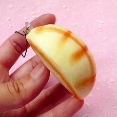 Kawaii Melon Bread Squishy Charm / Cross Bun Melonpan Squishies Blank (5cm / 1 pc) Decoden Sweets Phone Strap Key Chain Key Ring DIY SQ05