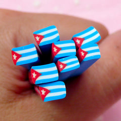 Cuba Flag Polymer Clay Cane Cuban Flag Fimo Cane South American Flag Cane (Cane or Slices) Scrapbooking Nail Decoration Flag Jewellery CE053