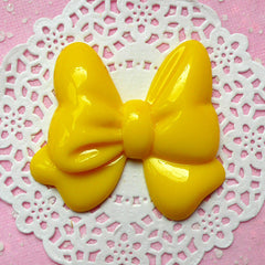 Yellow Ribbon Cabochon BIG RIBBON 59mm x 54mm Kawaii Big Cabochon Cell phone Deco CAB189