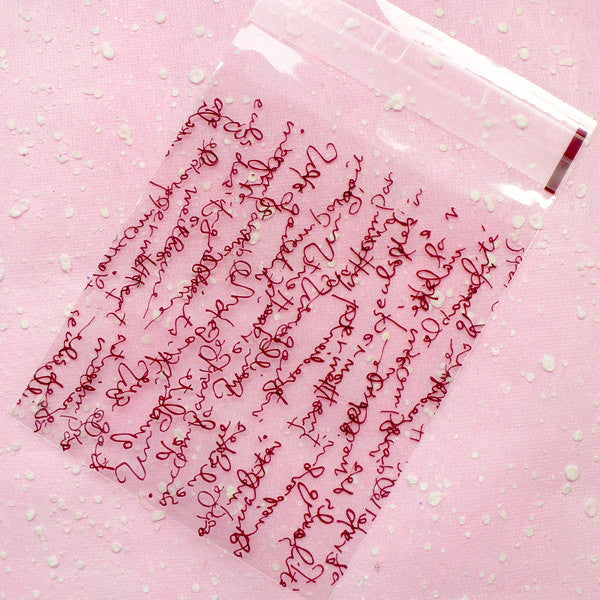 CLEARANCE Self Adhesive Clear Gift Bags 20 pcs Brown Kawaii