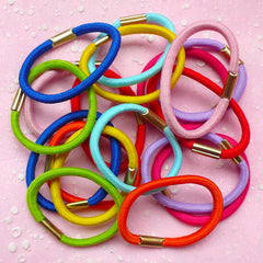Colorful Hair Rubber Band Set / Assorted Hair Tie Band Mix (18 pcs / Blue Pink Orange Purple Green Yellow Red) F072