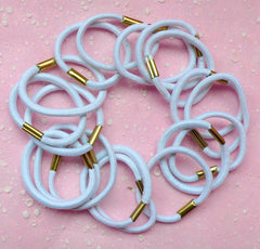 Hair Rubber Band / Hair Tie Band (20 pcs / White) F070