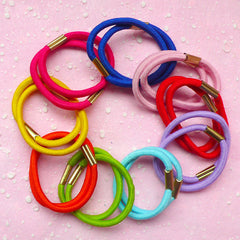 Colorful Hair Rubber Band Set / Assorted Hair Tie Band Mix (18 pcs / Blue Pink Orange Purple Green Yellow Red) F072