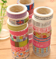 Washi Tape Masking Tape Kawaii Japanese Deco Tape (1 roll BY RANDOM) Scrapbooking Card Making Gift Packaging Wedding Home Decor WR01