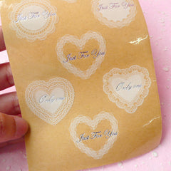 Clear Heart and Round Lace Sticker Set - Scrapbooking Packaging Party Gift Wrap Diary Deco Collage Home Decor S049