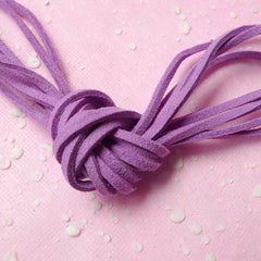 Suede Leather Strings Cord / Leather Cord / Leather Strap / Faux Leather Strip / Suede Cord (3mm / 2 Meters / Purple) Necklace Bracelet F082
