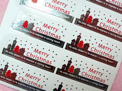 Merry Christmas Sticker Set (Silver & Red / 10pcs) Seal Sticker - Scrapbooking Packaging Party Gift Wrap Deco Collage Home Decor S062