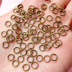 CLEARANCE 5mm Open Jump Rings / Jumprings (100 pcs / Antique Bronze / 22 Gauge) Charm Connector Jewelry Making Jewellery Findings Bracelet F092