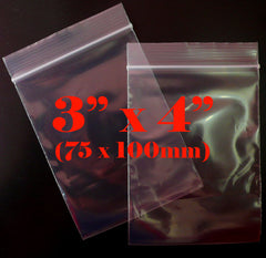 Clear Plastic Bags (100 pcs) Zipper Lock Bags Ziploc Bags Resealable Bags Product Packaging Packing (3 x 4 inch / 75mm x 100mm) GB3X4
