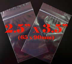 Clear Plastic Bags (100 pcs) Zipper Lock Bags Ziploc Bags Resealable Bags Product Packaging Packing (2.5 x 3.5 inch / 65mm x 90mm) GB2.5X3.5