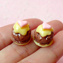 Miniature Sweets Deco Cabochon (2pcs / 13mm / 3D) Doll Food Dollhouse Food Decoden Supplies Kawaii Dessert Cell Phone Case Decoraton FCAB105