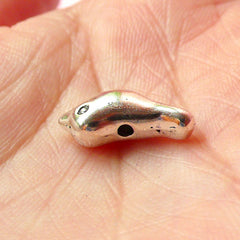 Bird Beads (5pcs) (16mm x 7mm / Tibetan Silver / 2 Sided) Metal Findings Pendant Bracelet Earrings Zipper Pulls Keychain CHM193