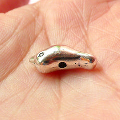 Bird Beads (5pcs) (16mm x 7mm / Tibetan Silver / 2 Sided) Metal Findings Pendant Bracelet Earrings Zipper Pulls Keychain CHM193