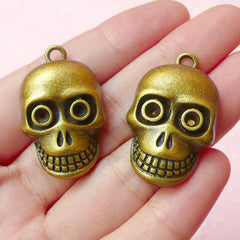 CLEARANCE Skull Charms Skeleton Charm (2pcs) (20mm x 32mm / Antique Bronze) Pendant Bracelet Earrings Zipper Pulls Bookmarks Key Chains CHM175