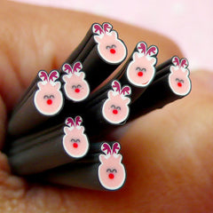 Reindeer Polymer Clay Cane Fimo Cane Scrapbooking Earrings Making Nail Art Nail Decoration Miniature Sweets Deco Fake Cupcake Topper CCH25