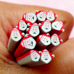 Santa Claus Polymer Clay Cane Christmas Fimo Cane Scrapbooking Earrings Making Nail Art Nail Decoration Miniature Sweets Deco CCH27