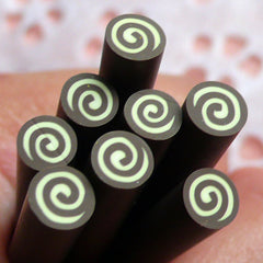 Vanilla and Chocolate Cake / Swiss Roll Polymer Clay Cane Dollhouse Miniature Sweets Fimo Cane Nail Art Nail Deco Scrapbooking CSW051