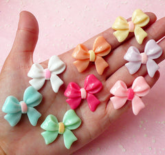 Ribbon Cabochon Mix Assorted Ribbon Cabochon Set (30mm / Pastel Color) Jewelry Earrings Making Cell Phone Deco Decoden (8 pcs) CAB246