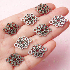 Tradition Chinese Pattern Charms Connector (8pcs) (20mm x 12mm / Tibetan Silver) Bracelet Earrings Zipper Pulls Bookmarks Key Chains CHM294