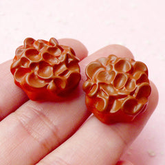 Chocolate Fudge Cookie Cabochon (2pcs / 19mm x 9mm / 3D) Kawaii Decoden Piece Dollhouse Candy Miniature Sweets Cell Phone Case Deco FCAB154