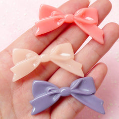 Ribbon Cabochon Mix Assorted Ribbon Cabochon Set (3pcs / 47mm x 24mm) Jewelry Making Cell Phone Deco Decoden Scrapbooking CAB277