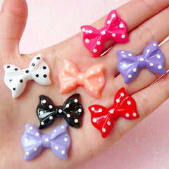 Kawaii Bow Cabochon Set (7pcs / 28mm x 20mm) Kawaii Bowtie Cabochon Cell phone Deco Decoden Kawaii Earring Making Scrapbooking CAB278