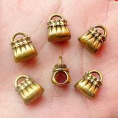 CLEARANCE Handbag Beads Purse Charm Hanger (6pcs) (10mm x 12mm / Antique Bronze) Metal Beads Pendant Bracelet Earrings Bookmark Keychains CHM387