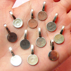Pendant Bails (Round / Tibetan Silver / 10pcs) (9mm x 18mm) Metal Findings DIY Pendant Bracelet Earrings Zipper Pulls Bookmarks CHM402